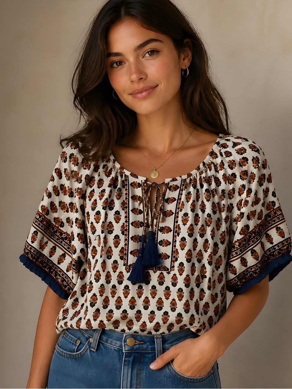 Lucky Brand Cotton Bubble Top - Size S